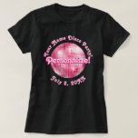 Pink Retro Disco Ball PERSONALIZED T-Shirt<br><div class="desc">A stylized graphic of a disco ball,  personalize it with your name,  message,  date. Fun retro disco design,  cute for a bachelorette,  birthday,  or any party.</div>