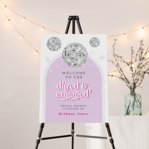 PINK Retro Disco Groove Bridal Shower Welcome Foam Board