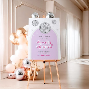 PINK Retro Disco Groove Bridal Shower Welcome Foam Board