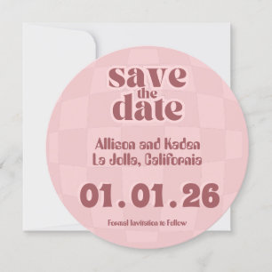Pink Retro Disco Wedding -  Save the Date Invitation