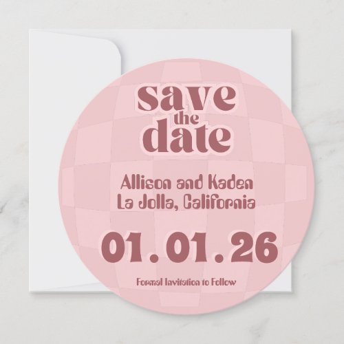 Pink Retro Disco Wedding _  Save the Date Invitation