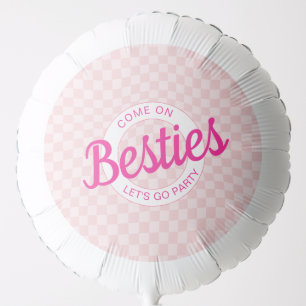 Pink Retro Doll Lets Go Party Birthday Balloon