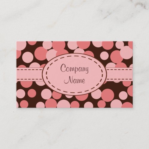 Pink Retro Dots Business Card