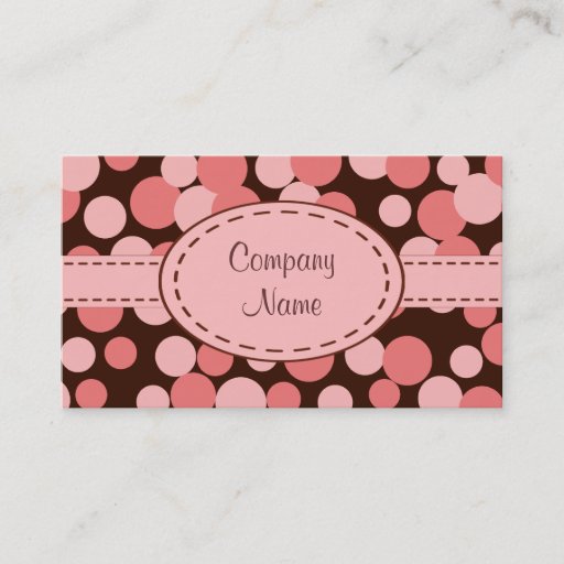 Customizable Pink Retro Dots Business Card
