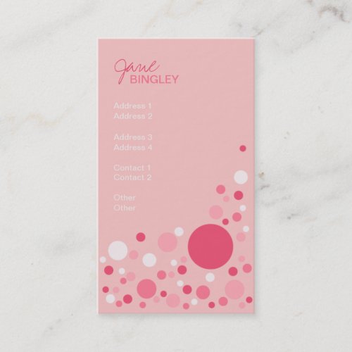 Pink Retro Dots Business Card
