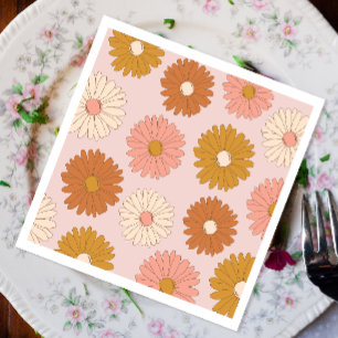 Pink Retro Floral 2nd Birthday Napkins