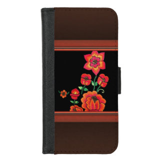 Pink Retro Flowers iPhone 8/7 Wallet Case