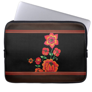Pink Retro Flowers Laptop Sleeve