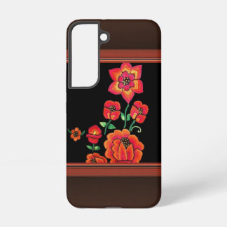 Pink Retro Flowers Samsung Galaxy S22 Case