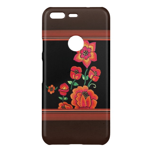 Pink Retro Flowers  Uncommon Google Pixel Case (Back)