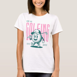 Pink Retro Fun Humor Personalized Golf Wife T-Shirt