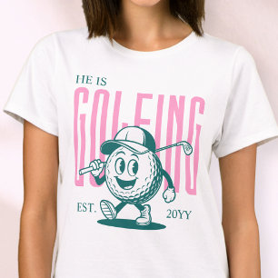 Pink Retro Fun Humor Personalized Golf Wife T-Shirt