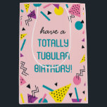 Pink Retro Funny 80s Slang Birthday Gift Bag<br><div class="desc">Send your bud this funny,  colorful birthday gift bag and let them know how cool,  radical,  bodacious,  tubular,  and awesome of a person they are. Words are personalizable for easy customization for your unique pal.</div>