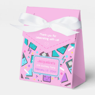 Pink Retro Gaming Birthday Favor Boxes