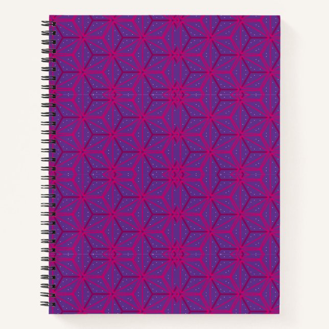 Pink retro geometric pattern  notebook (Front)