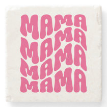 Pink Retro Groovy Cute Mama Mothers Day Mom   Stone Coaster
