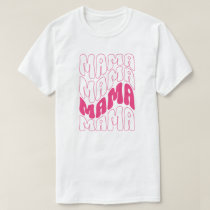 Pink Retro Groovy Cute Mama Mothers Day Mom T-Shirt