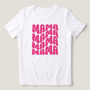Pink Retro Groovy Cute Mama Mothers Day Mom Tri-Blend Shirt
