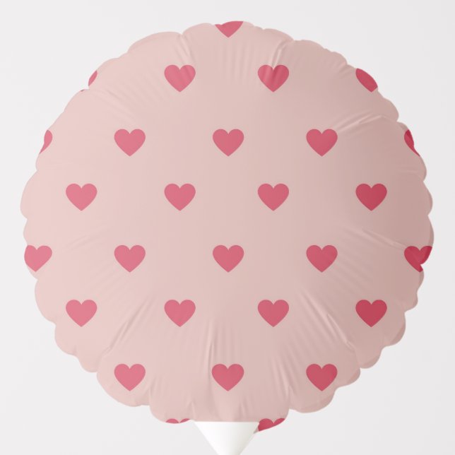 Pink Retro Heart Y2K Pattern With Pink Background Balloon (Front)