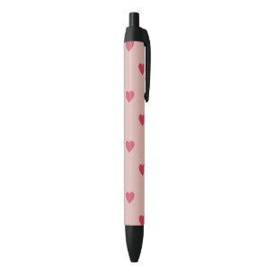 Pink Retro Heart Y2K Pattern With Pink Background Pen