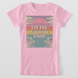 Pink Retro I'm The Favorite Child Girls T-Shirt