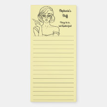 Pink Retro Lipstick Girl To Do List Magnetic Notep