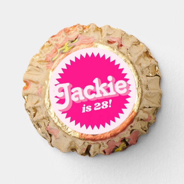 Pink Retro Malibu Seal | Birthday Reese's Peanut Butter Cups (Front)