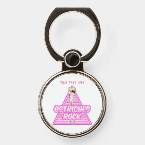 Pink Retro ostrich Phone Ring Stand