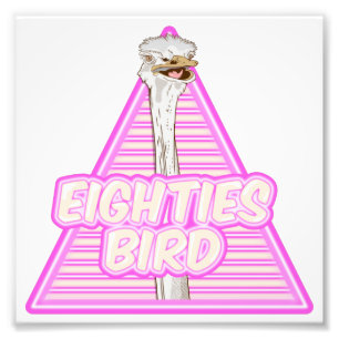 Pink Retro ostrich Photo Print