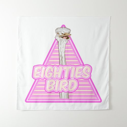 Pink Retro ostrich Tapestry