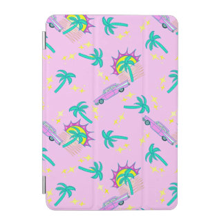 pink retro palm trees and car iPad mini cover