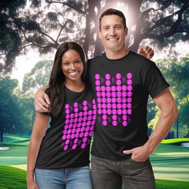 Pink retro pattern in trendy style with monogram T-Shirt (Creator Uploaded)