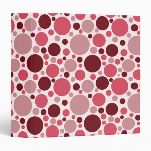 Pink Retro Polka Dot Pattern 3 Ring Binder