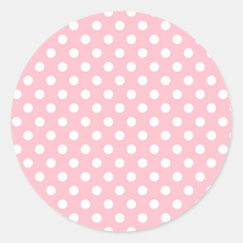 Pink Retro Polka Dots Pattern Card Seal Sticker
