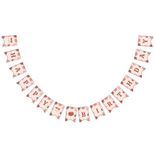 Pink Retro Pumpkin Birthday Bunting Banner