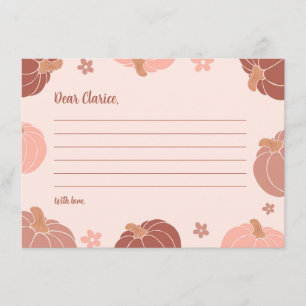 Pink Retro Pumpkin Birthday Time Capsule Notes