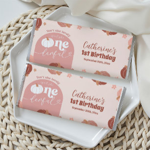 Pink Retro Pumpkin Hershey Bar Favors