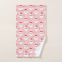 Pink Retro Santa Clause Kitchen Towel