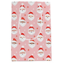 Pink Retro Santa Clause Wrapping Paper
