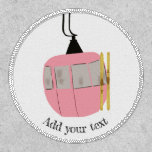 Pink Retro Ski Lift Skiing Illustration Patch<br><div class="desc">Modern ski themed gift for him and her. Retro ski lift gondola illustration pattern for skier. Skiing themed home decor and gifts.</div>