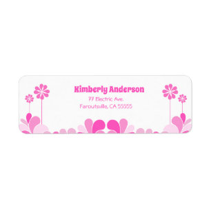 Pink Retro Still Groovy 60 Birthday Party  Label