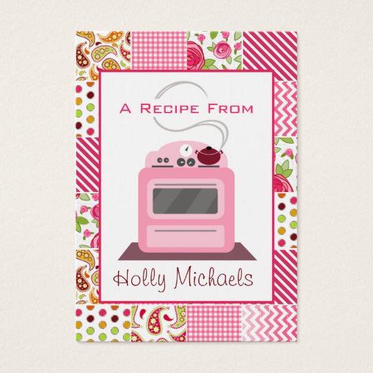Pink Retro Stove Girly Patchwork Business Card