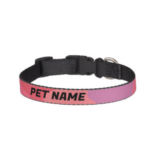 Pink Retro Stripe Customized Cat Dog Name Colorful Pet Collar