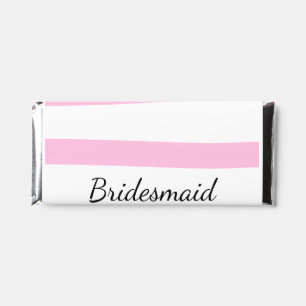 Pink retro stripesadd your name custom bridesmaid  hershey bar favors