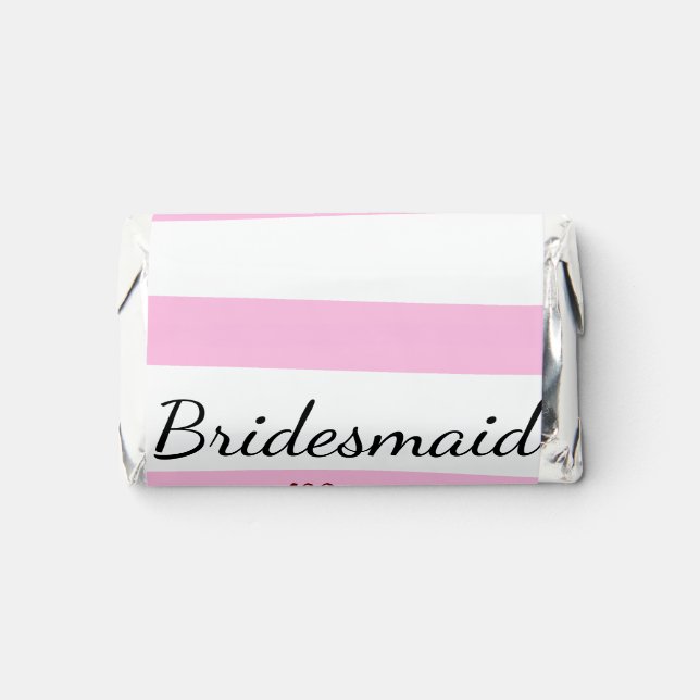 Pink retro stripesadd your name custom bridesmaid  hershey's miniatures (Front)