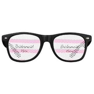 Pink retro stripesadd your name custom bridesmaid sunglasses