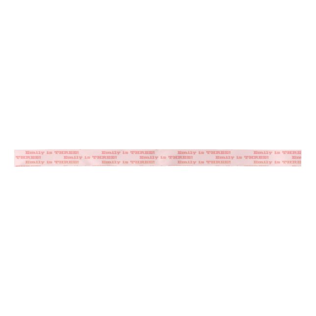 Pink Retro Style Girl Personalized Birthday Satin Ribbon (Front)