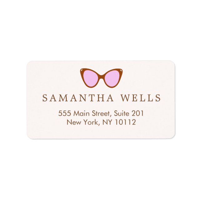  Pink Retro Sunglasses Personalized  Label (Front)