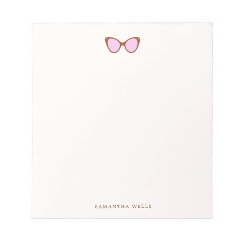  Pink Retro Sunglasses Personalized Thank You  Notepad