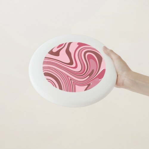 Pink Retro Swirls Abstract Wham_O Frisbee